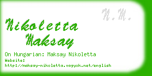 nikoletta maksay business card